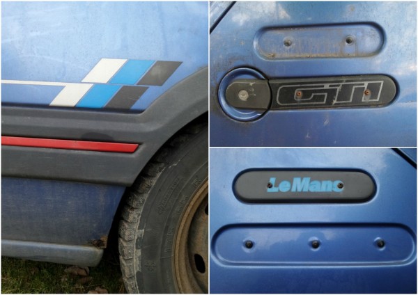 205 GTI Le Mans korozja i emblematy słupka.jpg