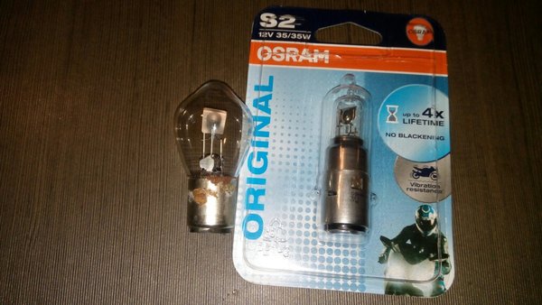 Bosma 6V 35/35W kontra Osram 12V 35/35W. Bosma jest tragicznej jakości.